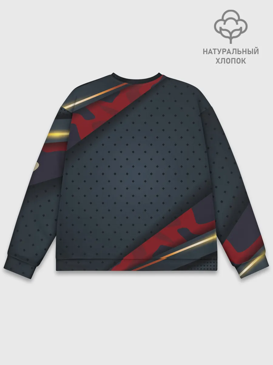 Мужской свитшот базовый / 3D Dark red & black