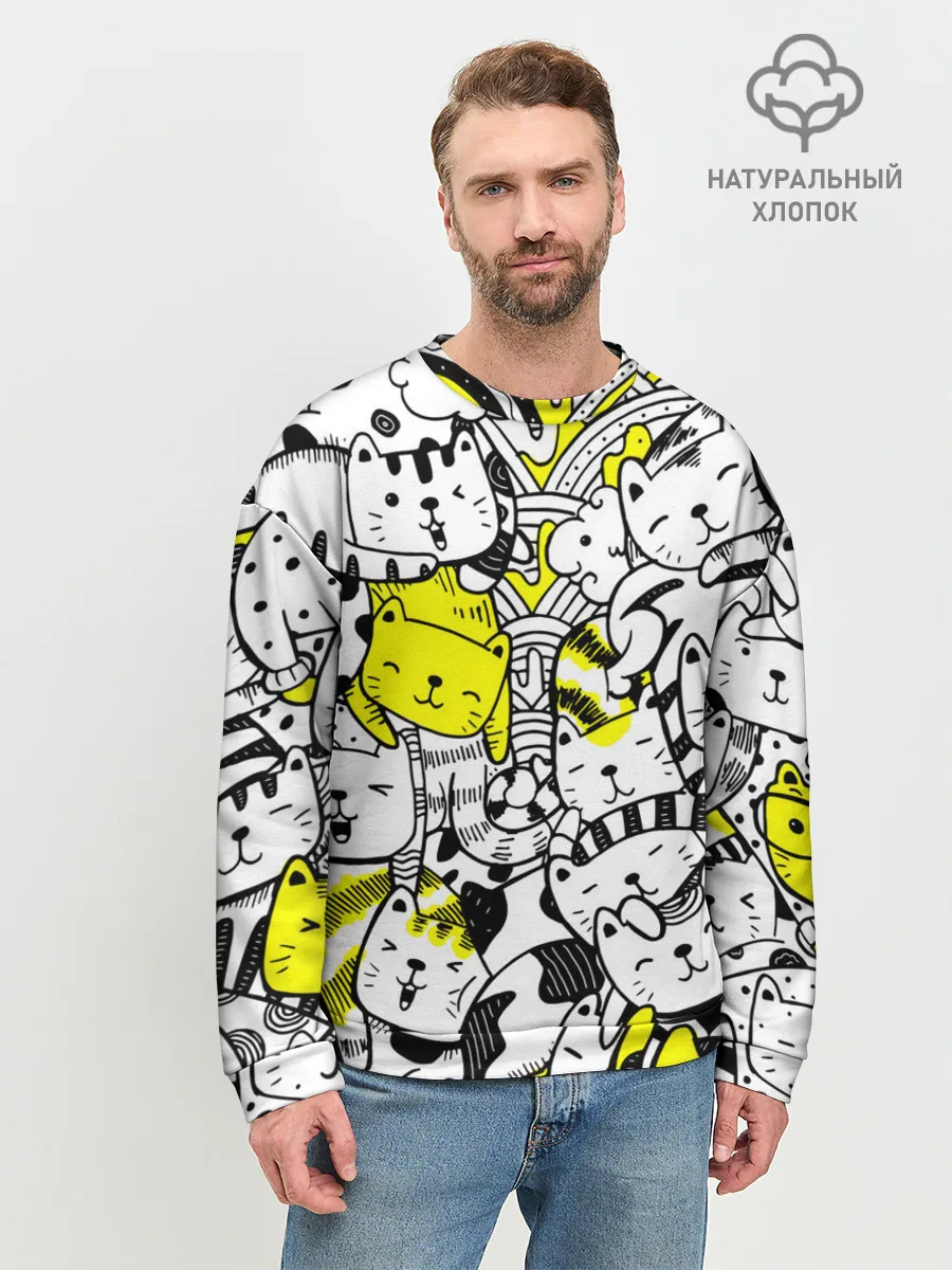 Мужской свитшот базовый / Котики