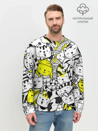 Мужской свитшот базовый / Котики