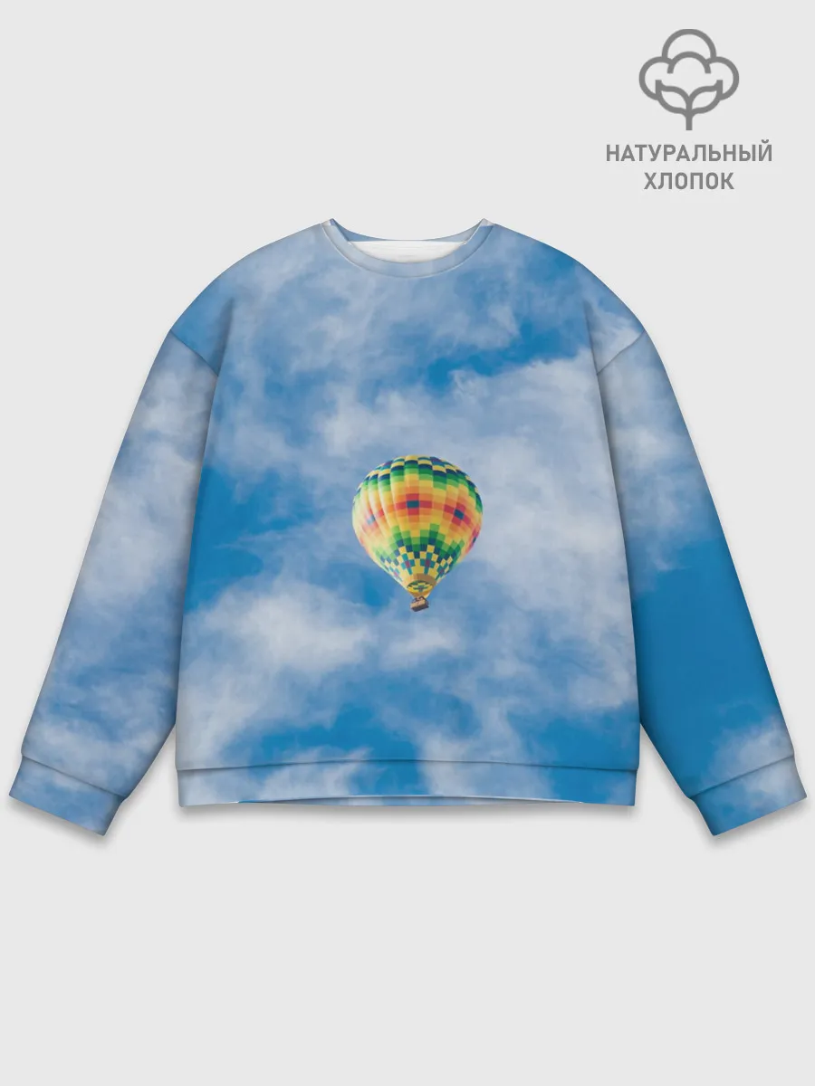 Мужской свитшот базовый / Воздушный шар в небе