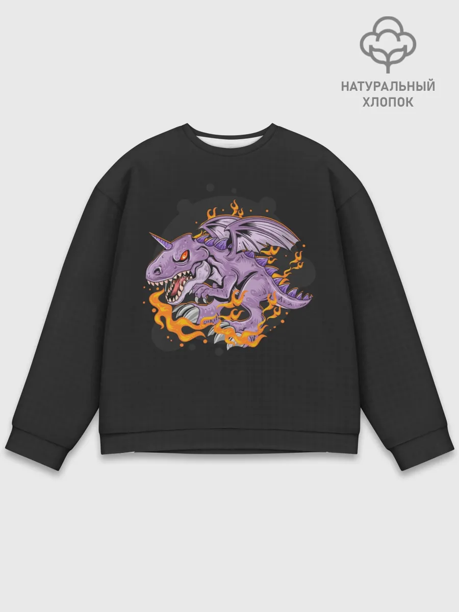 Мужской свитшот базовый / Дракон в огне