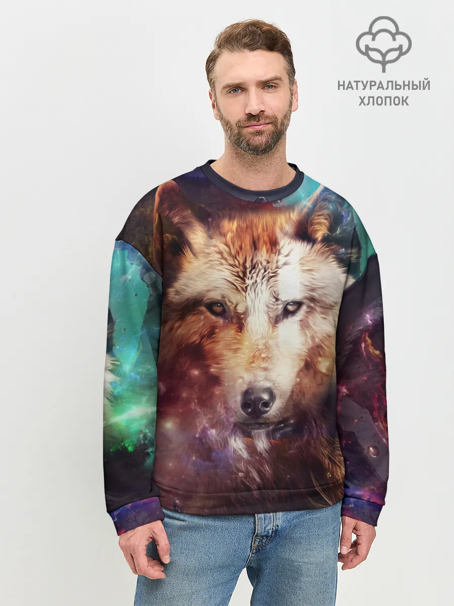 Мужской свитшот базовый / Красивый волк