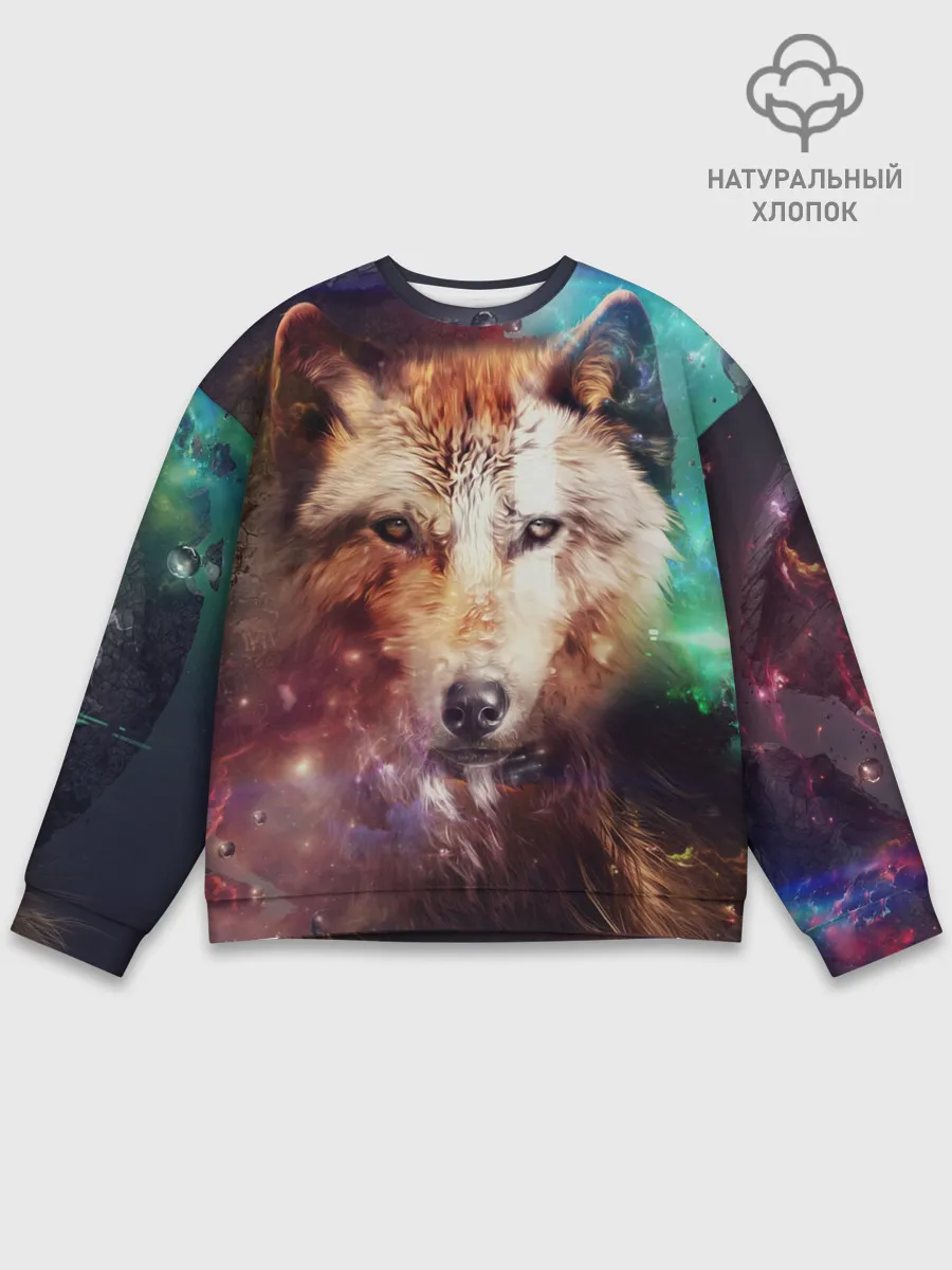 Мужской свитшот базовый / Красивый волк