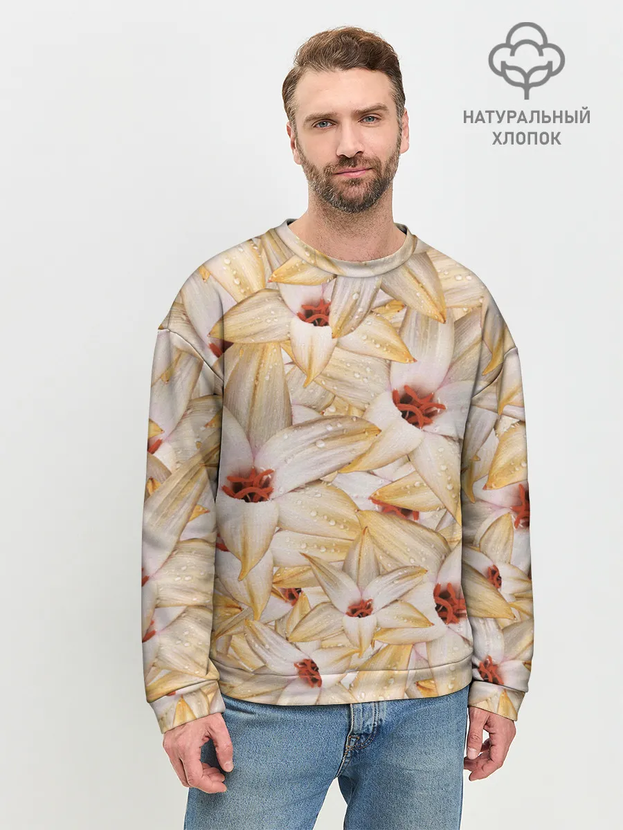 Мужской свитшот базовый / Яркие Цветы
