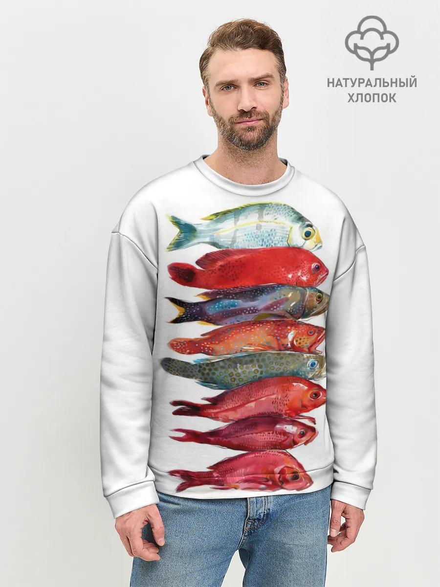 Мужской свитшот базовый / рыбки