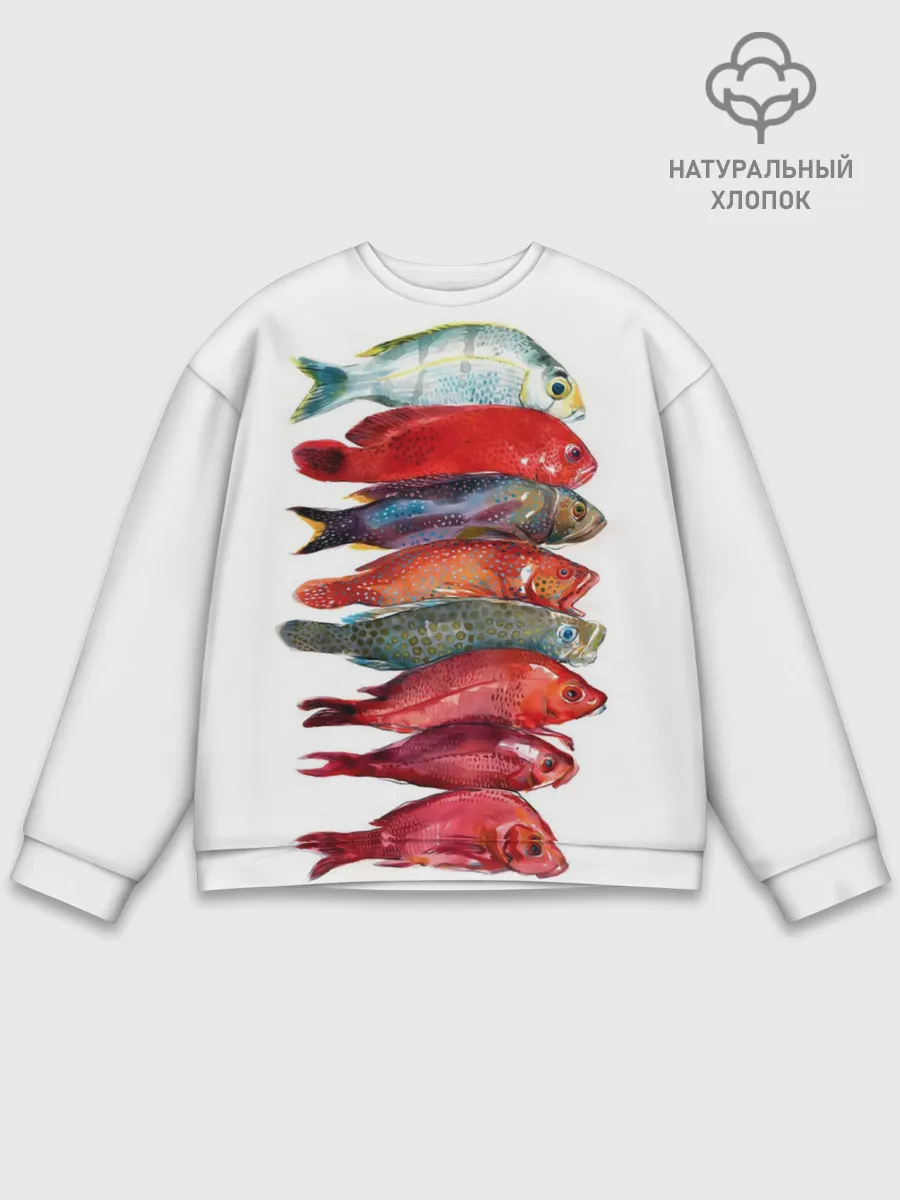 Мужской свитшот базовый / рыбки