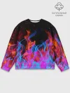 Мужской свитшот базовый / ТРИ ОГНЯ / FIRE / СИНИЙ ОГОНЬ