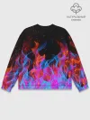 Мужской свитшот базовый / ТРИ ОГНЯ / FIRE / СИНИЙ ОГОНЬ