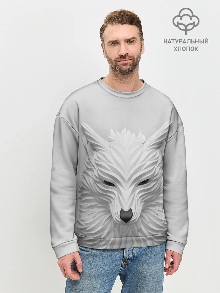 Мужской свитшот базовый / БЕЛЫЙ ВОЛК