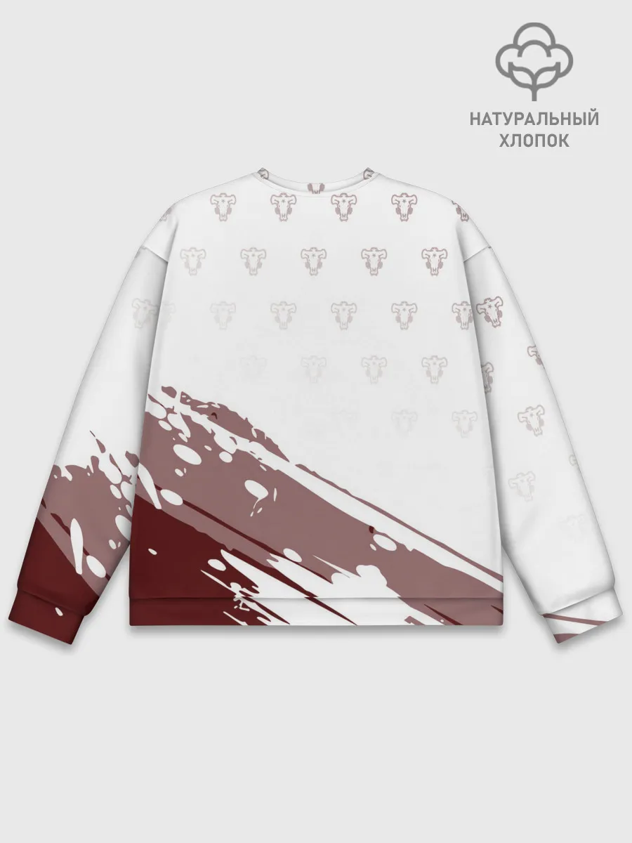 Мужской свитшот базовый / Аста кричит с мечом Чёрный клевер