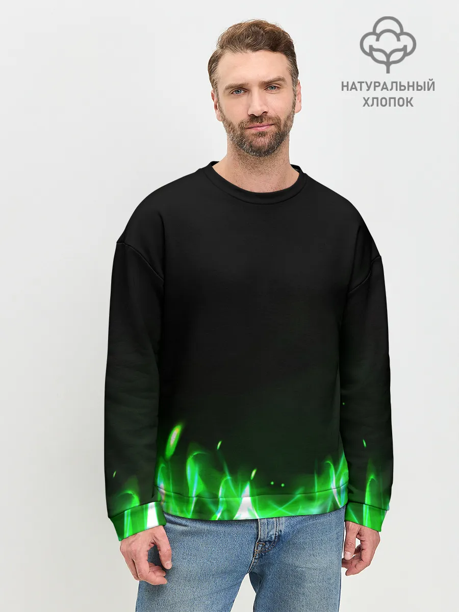 Мужской свитшот базовый / Зеленый огонь