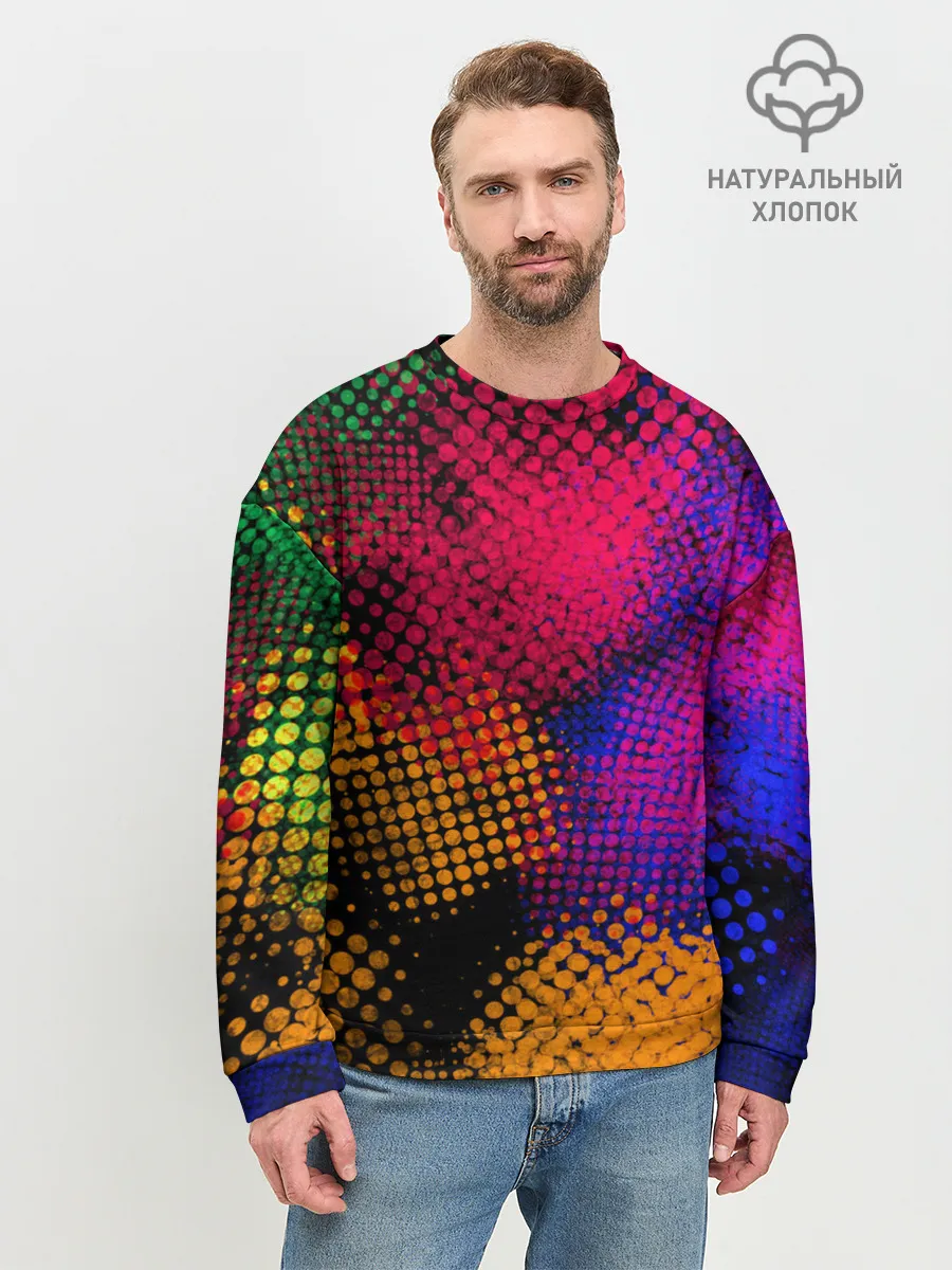 Мужской свитшот базовый / Цветные Разводы