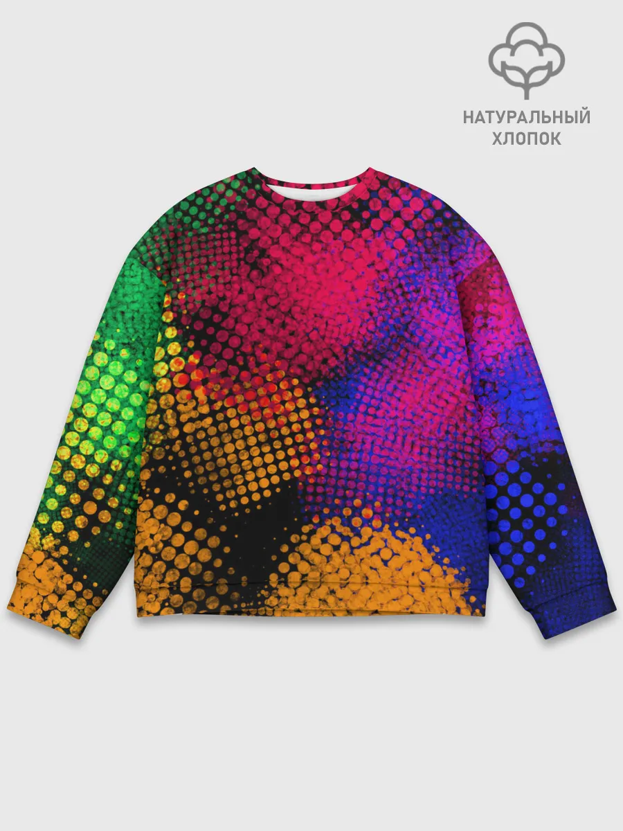 Мужской свитшот базовый / Цветные Разводы