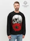 Мужской свитшот базовый / Череп и Красный Цветок | Skull