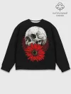Мужской свитшот базовый / Череп и Красный Цветок | Skull
