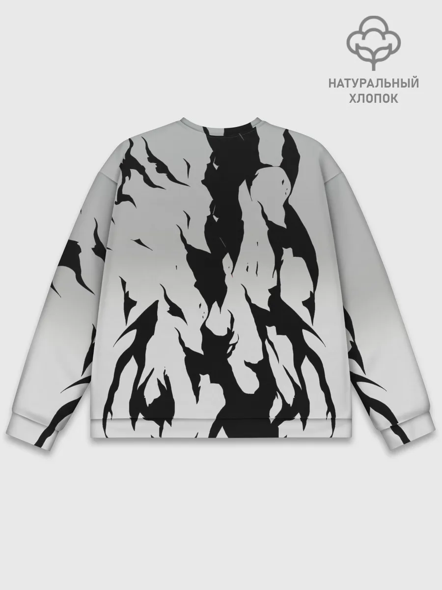 Мужской свитшот базовый / Черный Аста демон Чёрный клевер