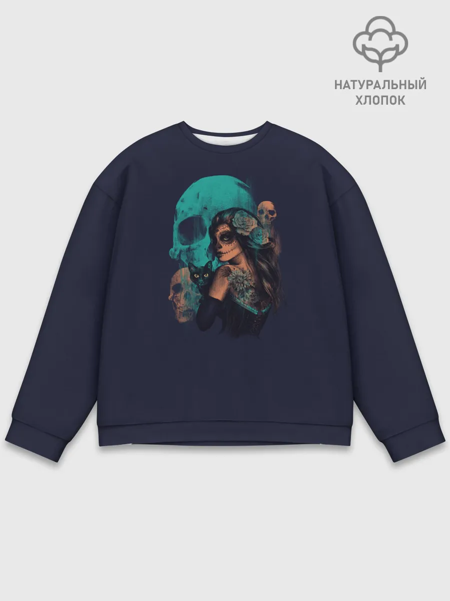 Мужской свитшот базовый / ДевуШка с ЧереПами