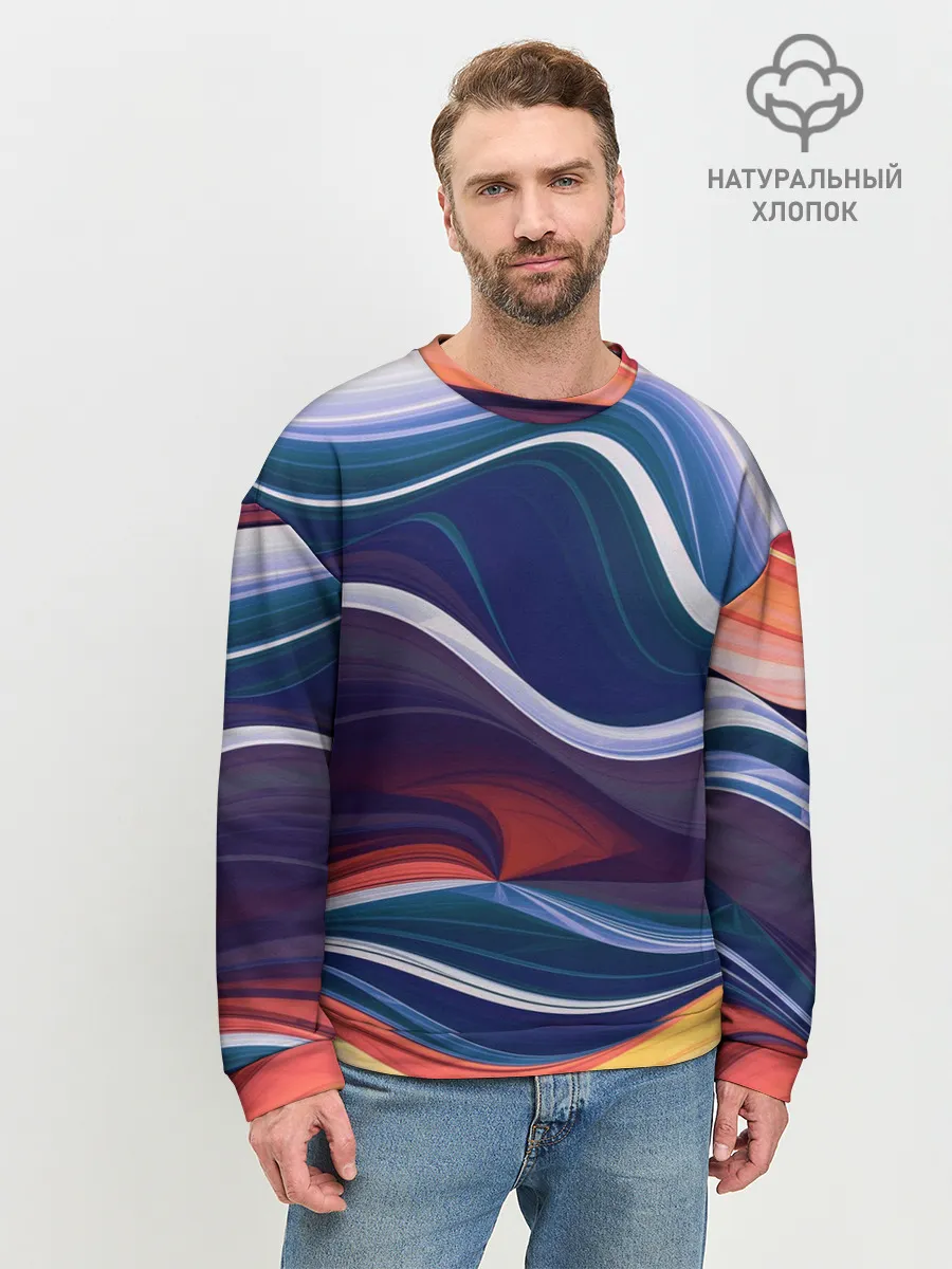 Мужской свитшот базовый / Colored lines