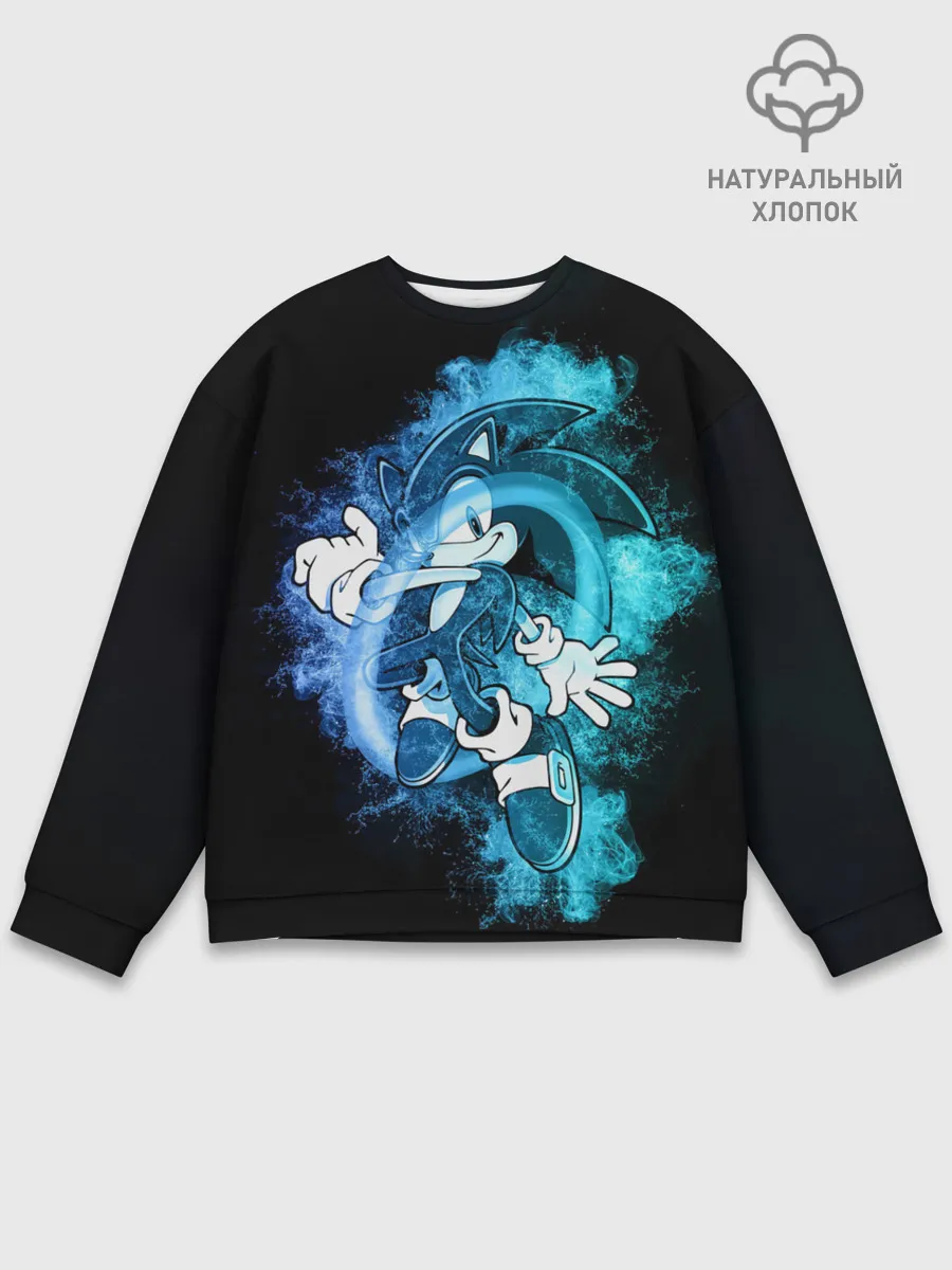 Мужской свитшот базовый / Соник сквозь кольцо