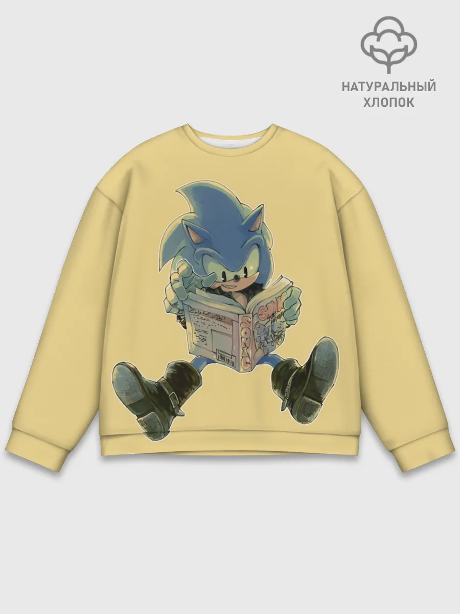 Мужской свитшот базовый / Соник с книжкой