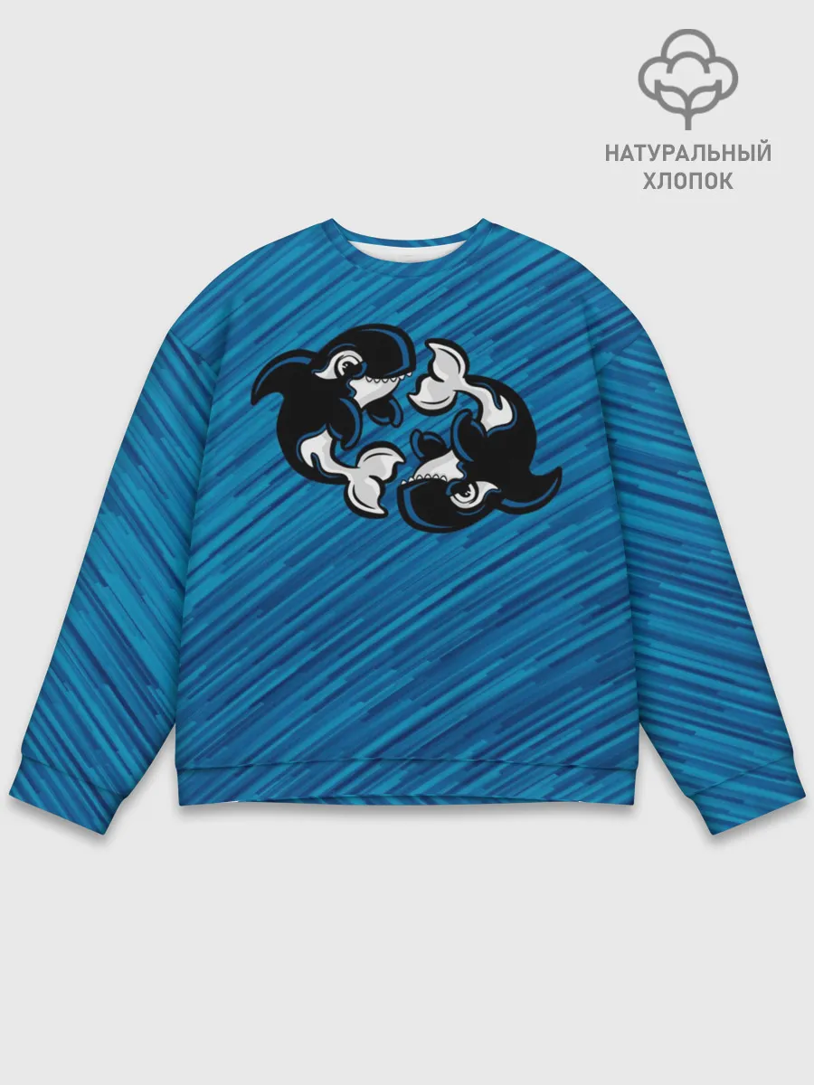 Мужской свитшот базовый / Две косатки