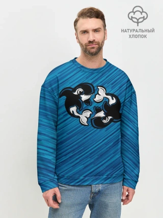 Мужской свитшот базовый / Две косатки