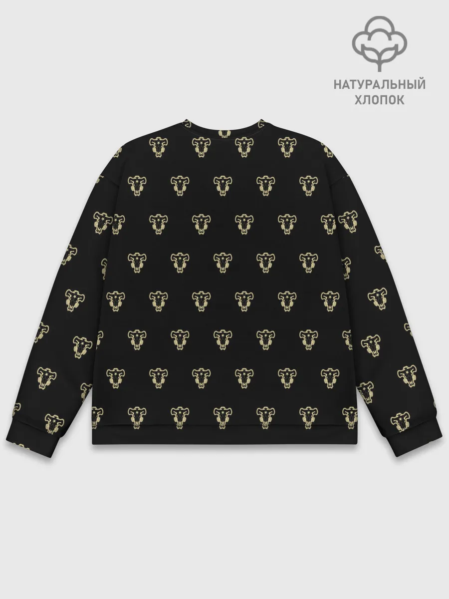 Мужской свитшот базовый / Черные быки | Чёрный клевер