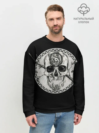 Мужской свитшот базовый / Череп Глаз и Ветвь
