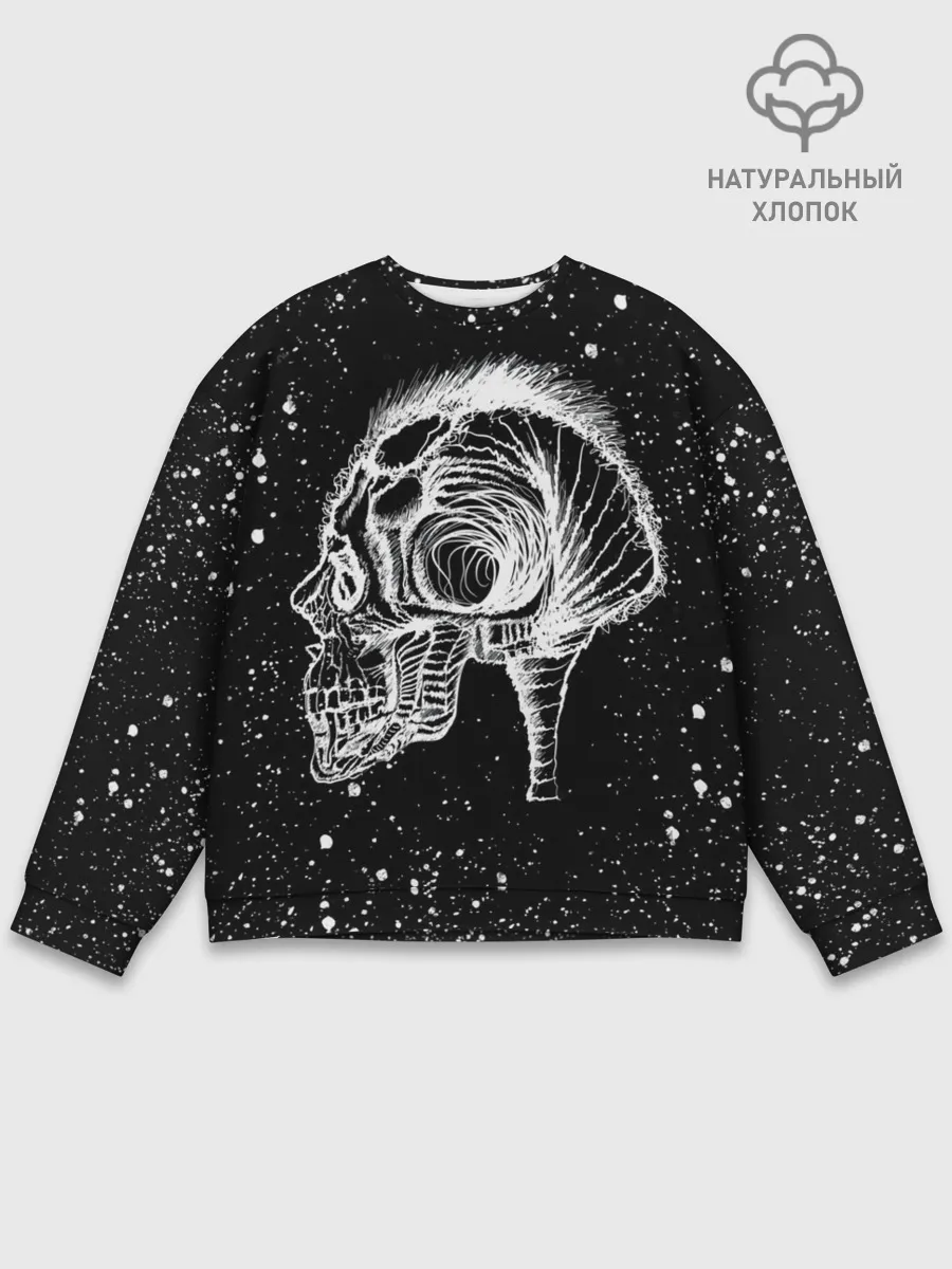 Мужской свитшот базовый / Череп Зверь и Брызги