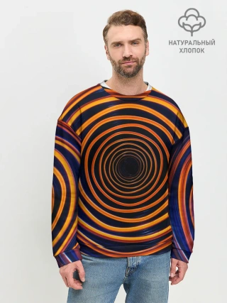 Мужской свитшот базовый / Круги неоновые