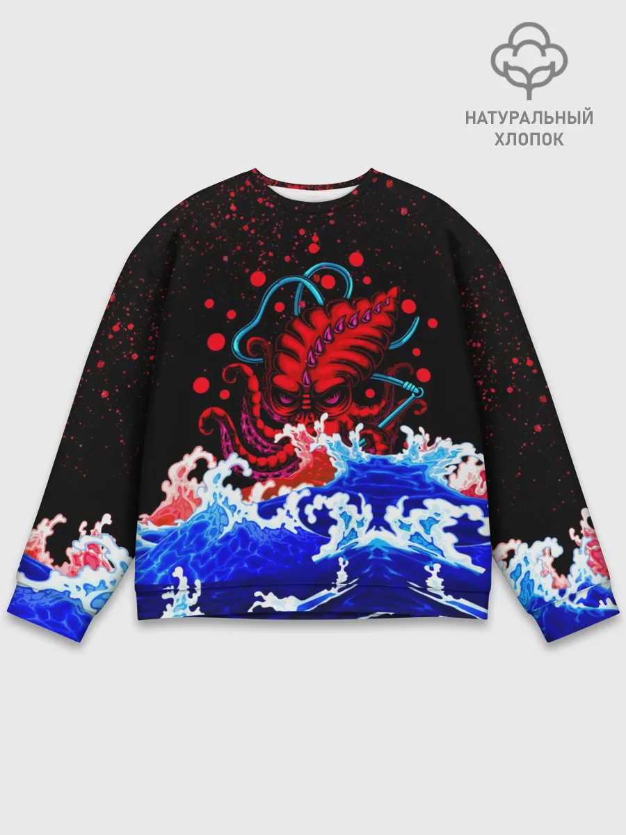 Мужской свитшот базовый / Кровавый Кракен Монстр