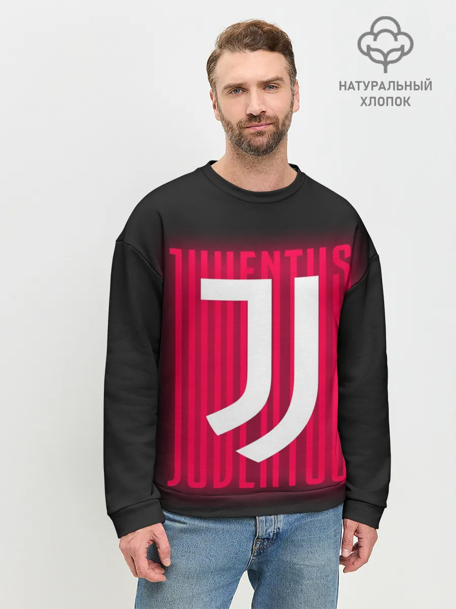 Мужской свитшот базовый / JUVENTUS / ЮВЕНТУС / НЕОН