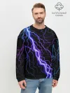 Мужской свитшот базовый / НЕОНОВАЯ МОЛНИЯ / ГРОЗА