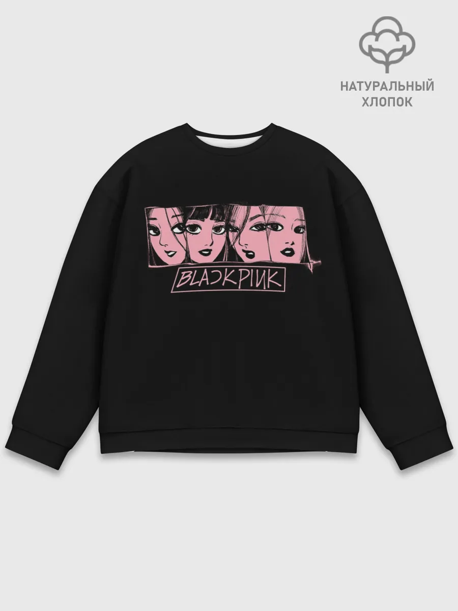 Мужской свитшот базовый / Black Pink Art