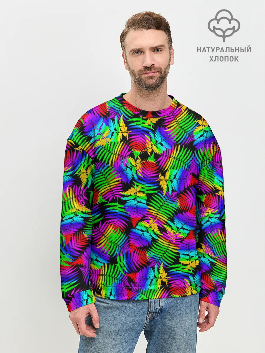 Мужской свитшот базовый / Неоновый папоротник