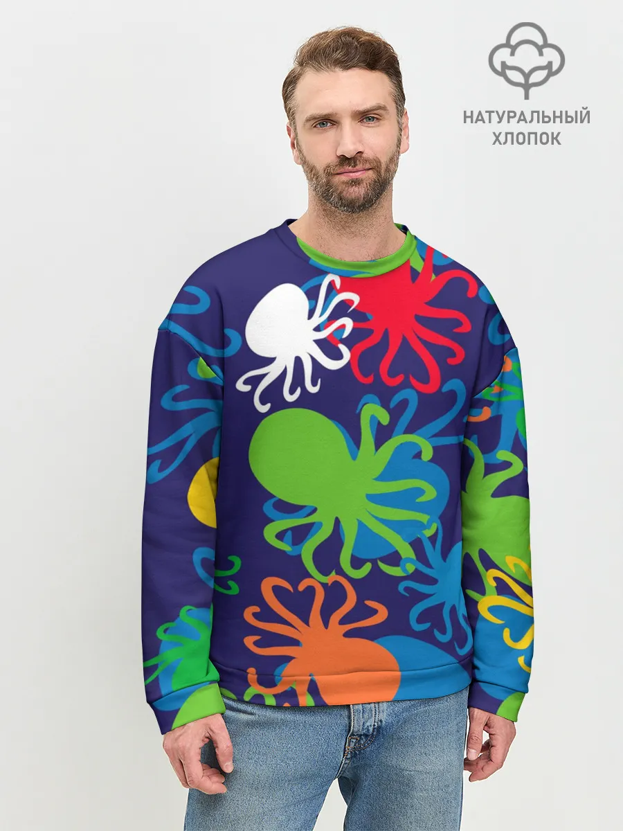 Мужской свитшот базовый / Осьминоги