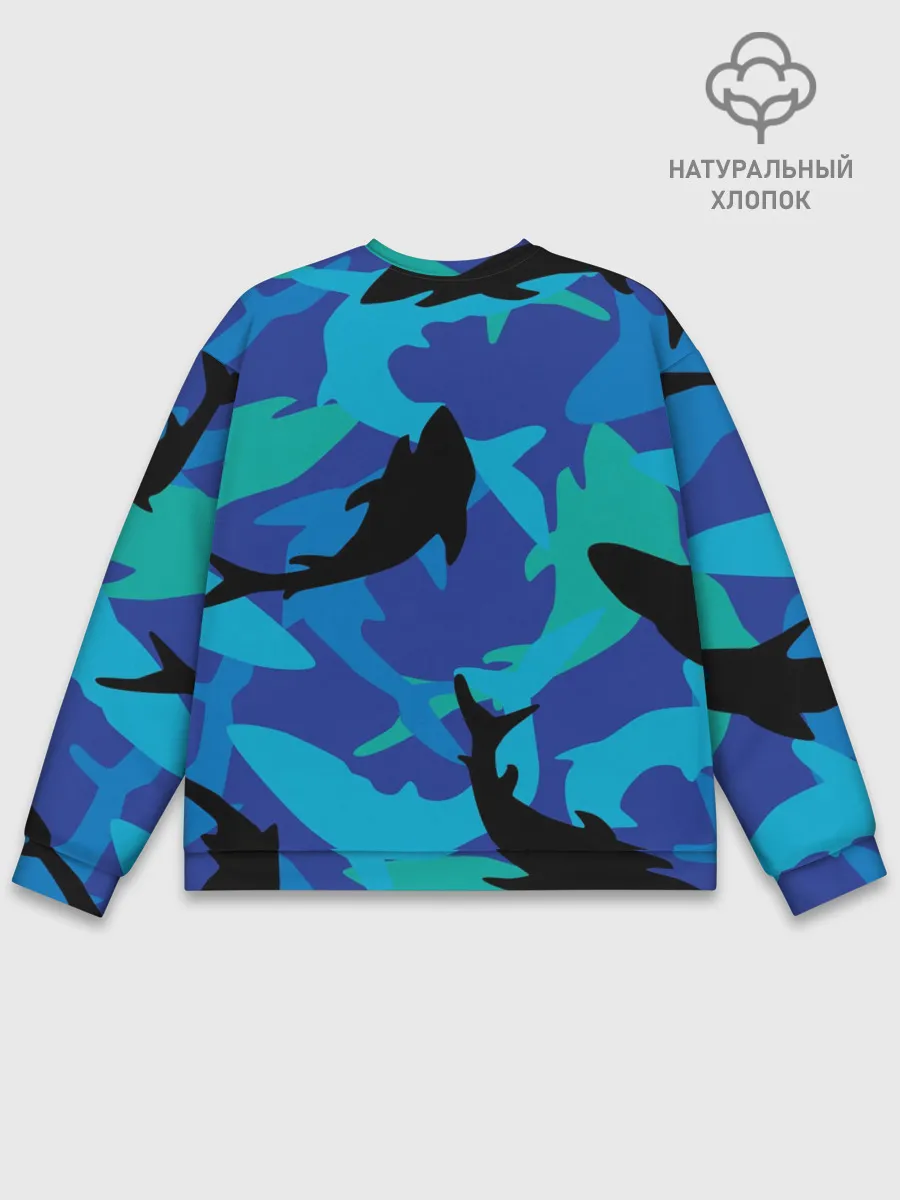 Мужской свитшот базовый / Акулы паттерн