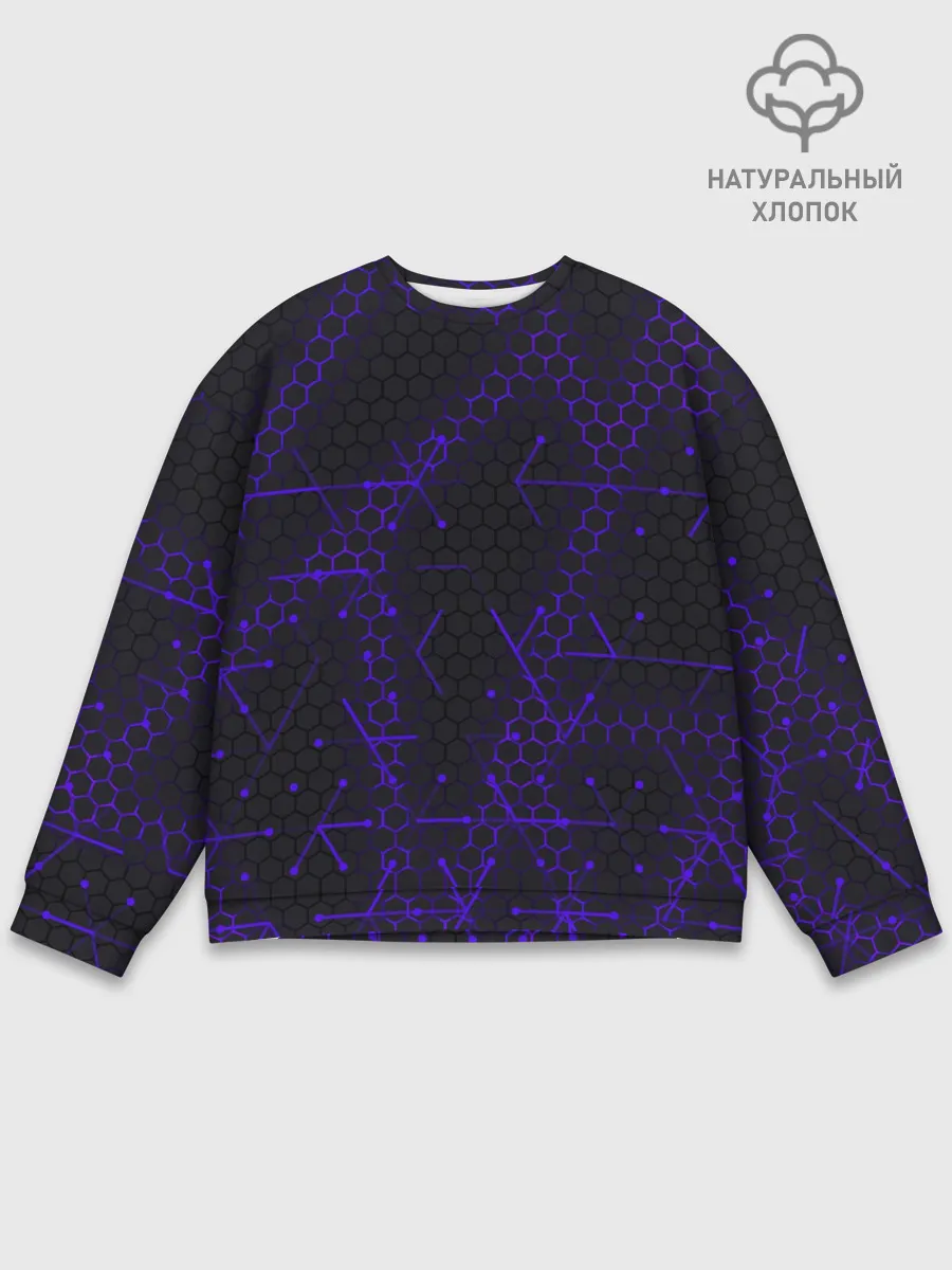 Мужской свитшот базовый / СТАЛЬНЫЕ СОТЫ - НЕОН.ГЕОМЕТРИЯ
