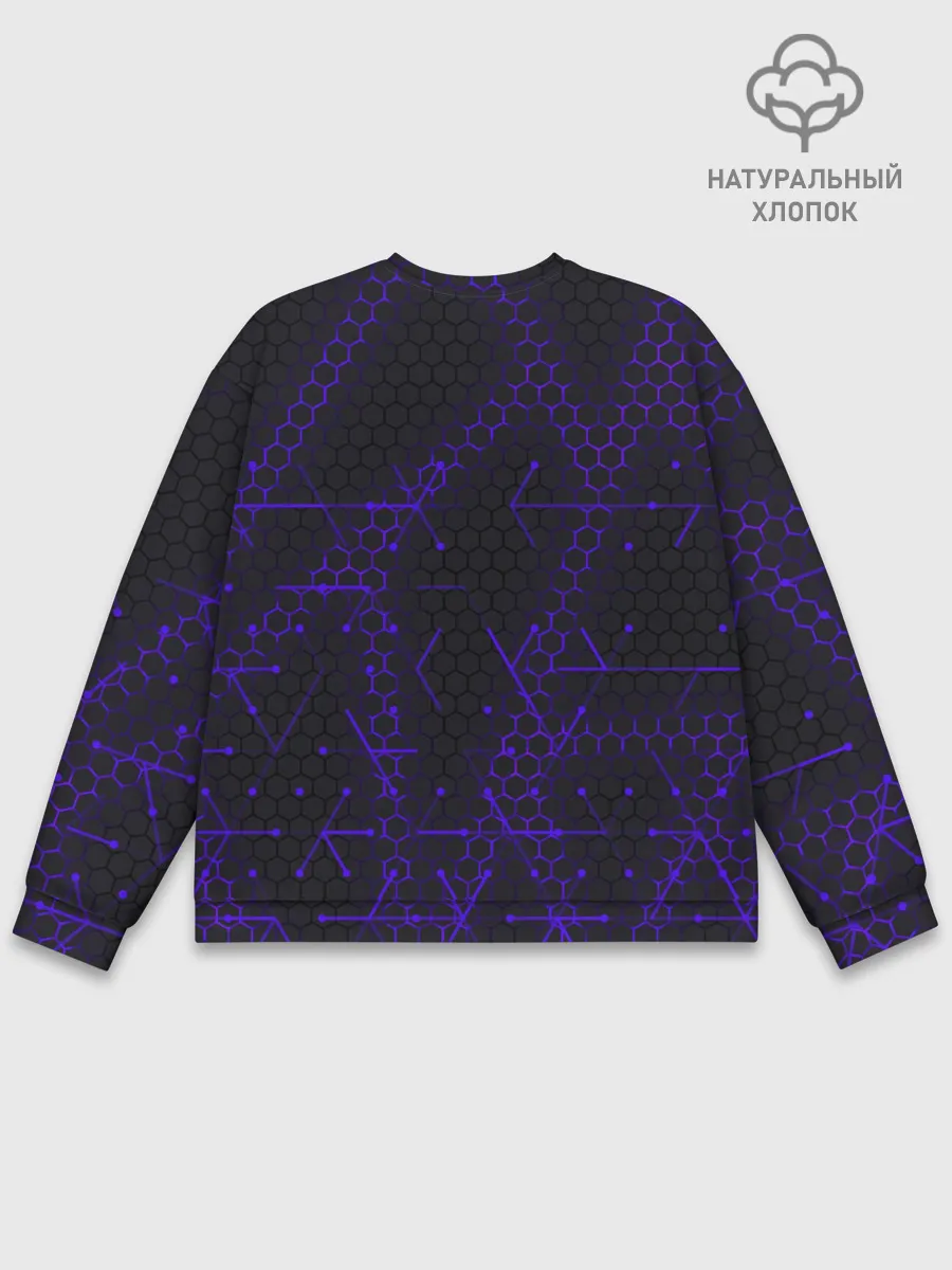 Мужской свитшот базовый / СТАЛЬНЫЕ СОТЫ - НЕОН.ГЕОМЕТРИЯ