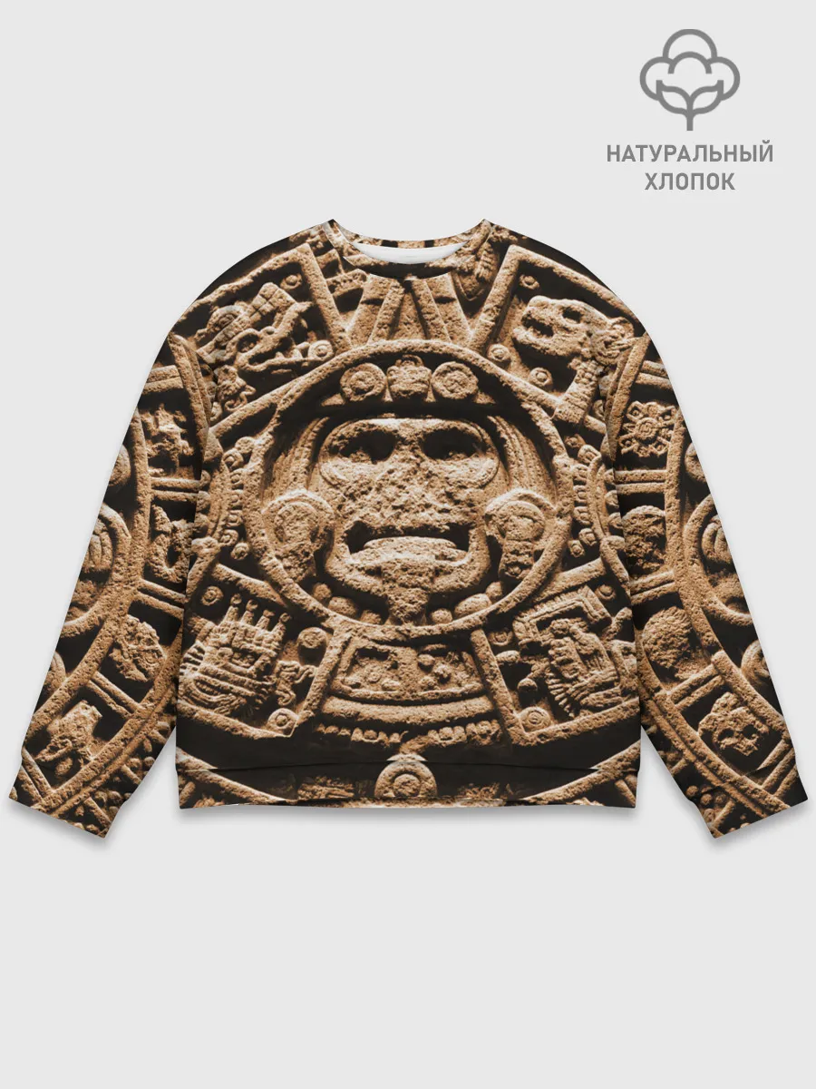Мужской свитшот базовый / Ацтекский Календарь