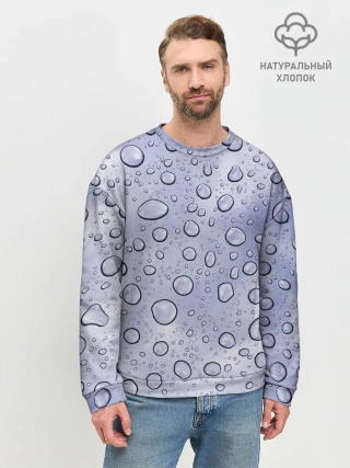 Мужской свитшот базовый / Капли на Стекле
