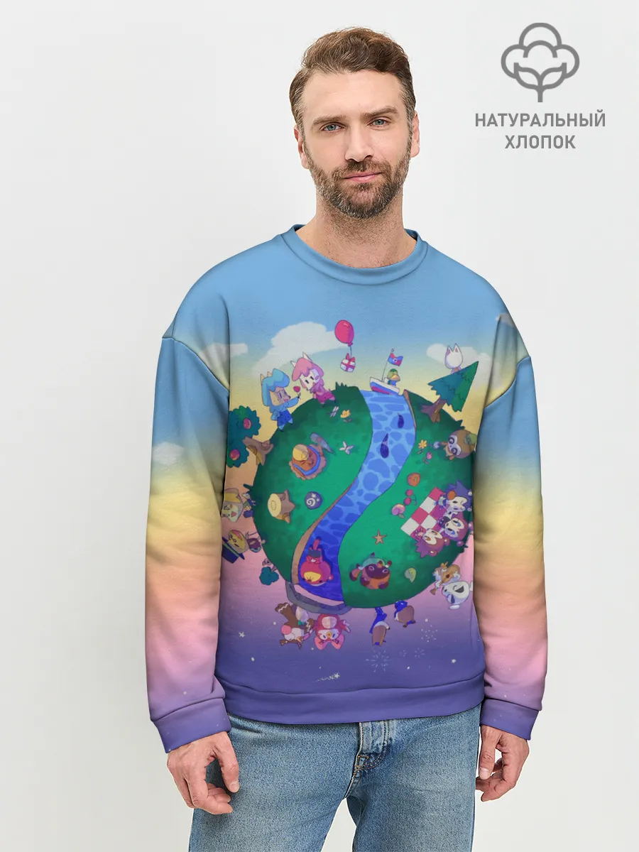 Мужской свитшот базовый / Animal crossing world