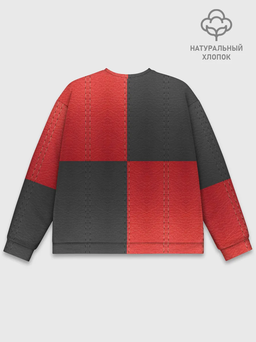Мужской свитшот базовый / Черно-красная Кожа