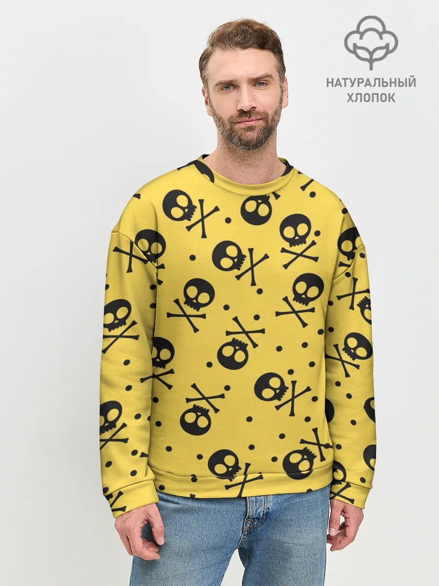 Мужской свитшот базовый / Череповый фон | Черепа