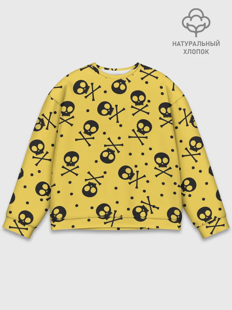 Мужской свитшот базовый / Череповый фон | Черепа
