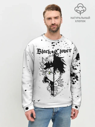 Мужской свитшот базовый / Аста | Юно Чёрный клевер