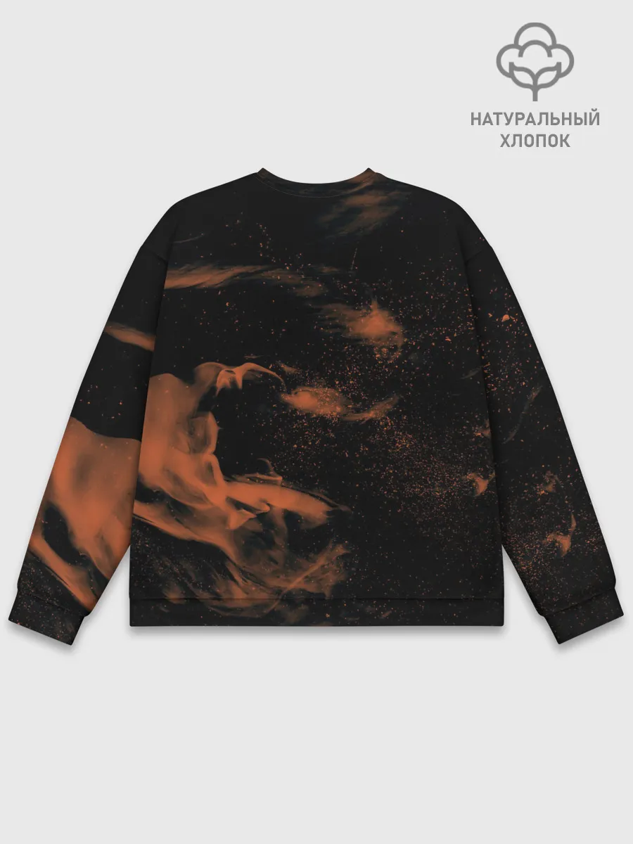 Мужской свитшот базовый / Чёрный клевер удар Аста мечом