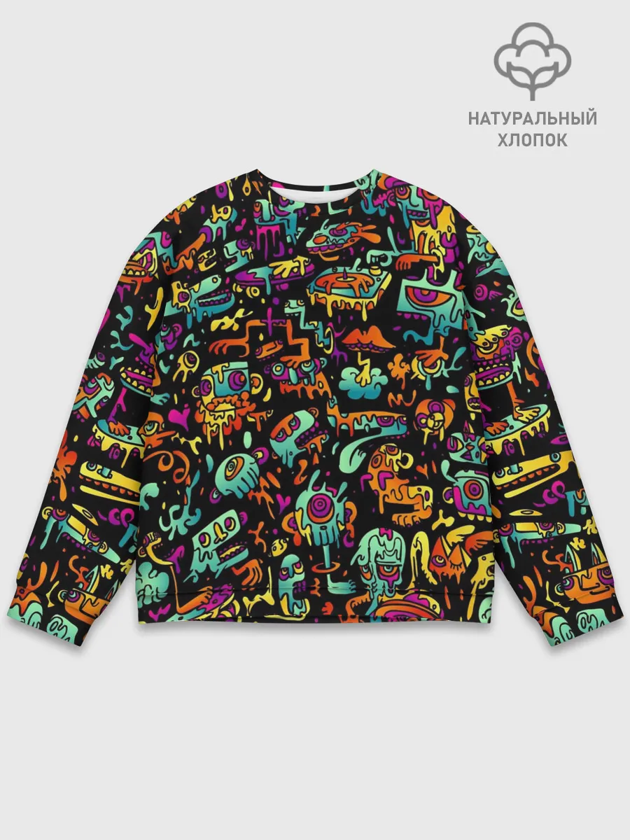 Мужской свитшот базовый / Неоновый мир