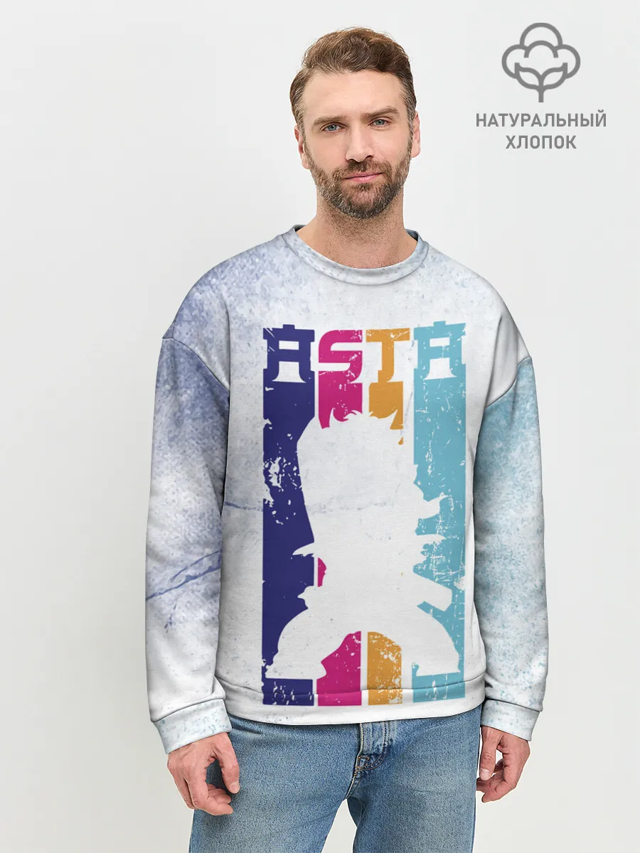 Мужской свитшот базовый / Стена Аста Чёрный клевер