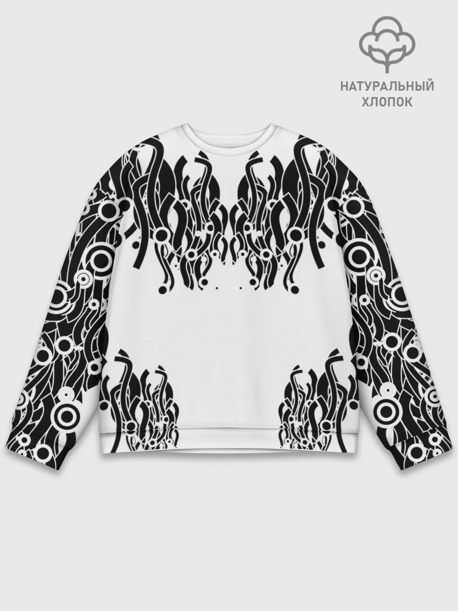 Мужской свитшот базовый / абстракция, круги, линии,